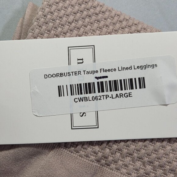 Ninexis Fleece Leggings Womens Large Taupe High-Waisted Textured Yoga New Tags - Picture 9 of 9